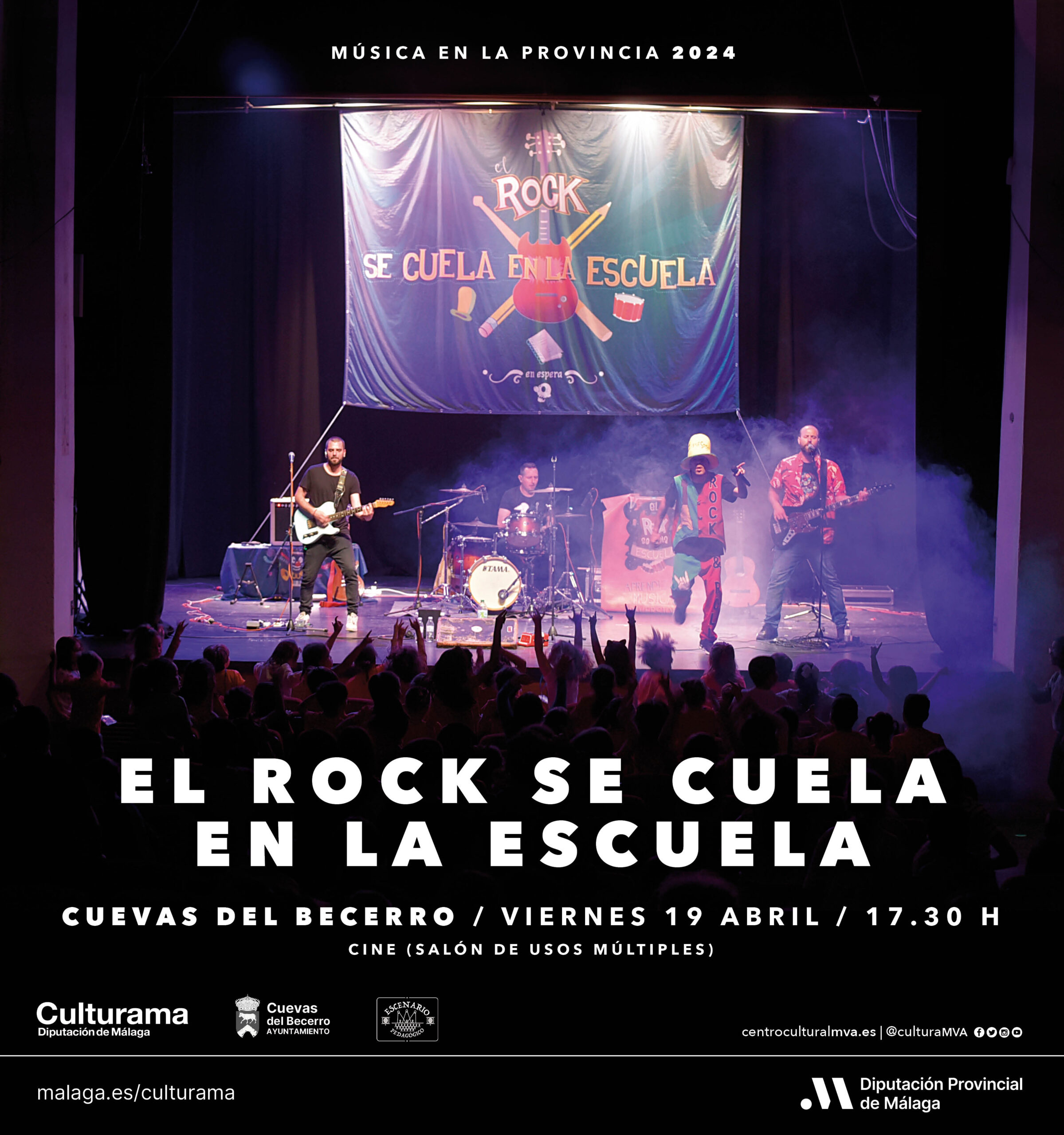 cartel de la gira del rock se cuela en la escuela